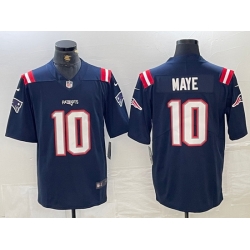 Men New England Patriots 10 Drake Maye  2024 Draft Vapor Limited Stitched Football Jersey