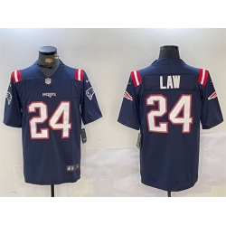 Men New England Patriots 24 Ty Law Navy Vapor Limited Stitched Football Jersey