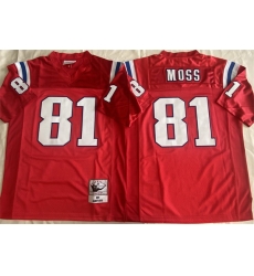 Men New England Patriots 81 Randy Moss Red Throwback Stitched Football Jersey Men New England Patriots 81 Randy Moss Red Throwback Stitched Football Jersey