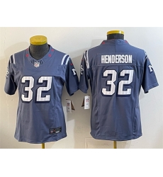 Women New England Patriots 32 TreVeyon Henderson 2025  Rivalries Stitched Football Jersey
