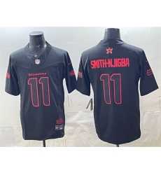 Men Seattle Seahawks 11 Jaxon Smith Njigba Black 2025 F U S E Stranger Things Edition Vapor Limited Stitched Football Jersey Men Seattle Seahawks 11 Jaxon Smith Njigba Black 2025 F U S E Stranger Things Edition Vapor Limited Stitched Football Jersey