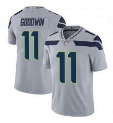 Men Seattle Seahawks 11 Marquise Goodwin Grey Vapor Untouchable Limited Stitched Jersey