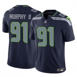 Men Seattle Seahawks 91 Byron Murphy II Navy 2024 Draft F U S E Vapor Limited Stitched Football Jersey