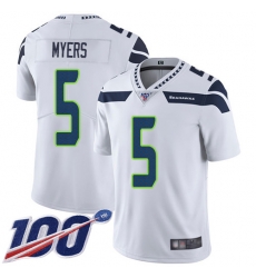 Mens Seahawks 5 Jason Myers White Vapor Untouchable Limited 100th Season