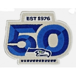 Seattle Seahawks 50th Anniversary Embroidered Iron Patch Biaog