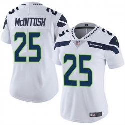 Women Seattle Seahawks 25 Kenny McIntosh White Vapor Limited Stitched Football Jersey