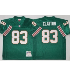 Men Miami Dolphins 83 Mark Clayton Aqua Throwback Stitched Football Jersey