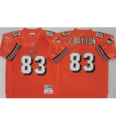 Men Miami Dolphins 83 Mark Clayton Orange Throwback Stitched Football Jersey Men Miami Dolphins 83 Mark Clayton Orange Throwback Stitched Football Jersey