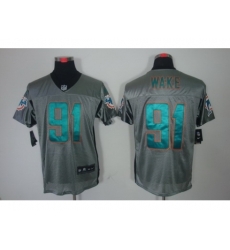 Nike Miami Dolphins 91 Cameron Wake Grey Elite Shadow NFL Jersey