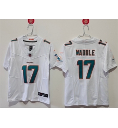 Women Miami Dolphins 17 Jaylen Waddle White F U S E Vapor Untouchable Stitched Jersey 
