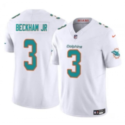 Youth Miami Dolphins 3 Odell Beckham Jr White 2023 F U S E Vapor Limited Stitched Football Jersey