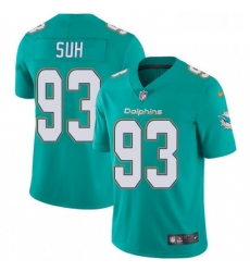 Youth Nike Miami Dolphins 93 Ndamukong Suh Aqua Green Team Color Vapor Untouchable Limited Player NFL Jersey