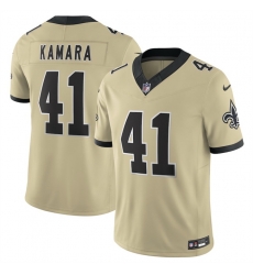 Men New Orleans Saints 41 Alvin Kamara Gold 2025 F U S E  Alternate Vapor Limited Stitched Football Jersey