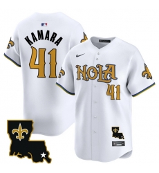 Men New Orleans Saints 41 Alvin Kamara White Cool Base Stitched Baseball Jersey