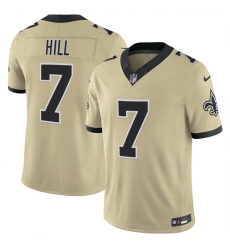 Men New Orleans Saints 7 Taysom Hill Gold 2025 F U S E  Alternate Vapor Limited Stitched Football Jersey
