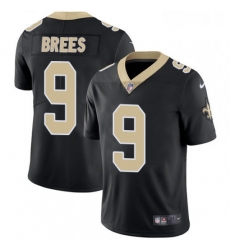 Mens Nike New Orleans Saints 9 Drew Brees Black Team Color Vapor Untouchable Limited Player NFL Jersey