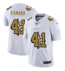 Nike Saints 41 Alvin Kamara White Shadow Logo Limited Jersey