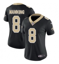 Nike Saints #8 Archie Manning Black Team Color Womens Stitched NFL Vapor Untouchable Limited Jersey