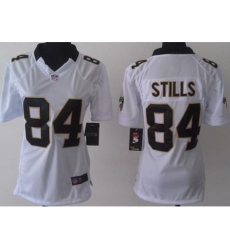 Women Nike New Orleans Saints 84 Kenny Stills White 84 game Jersey