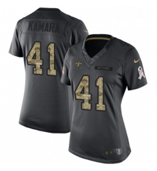 Womens Nike New Orleans Saints 41 Alvin Kamara Limited Black 2016 Salute to Service NFL Jersey