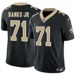 Youth New Orleans Saints 71 Kelvin Banks Jr Black 2025 Draft F U S E Vapor Limited Stitched Football Jersey