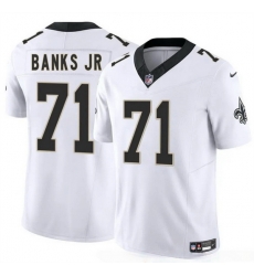 Youth New Orleans Saints 71 Kelvin Banks Jr White 2025 Draft F U S E Vapor Limited Stitched Football Jersey