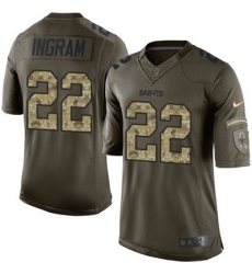 Youth Nike Saints #22 Mark Ingram Green Stitched NFL Limited 2015 Salute to Service Jersey