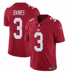 Men New York Giants 3 Deonte Banks Red 2023 F U S E  Vapor Untouchable Limited Stitched Jersey