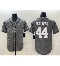 Men New York Giants 44 Cam Skattebo Gray With Patch Cool Base Stitched Baseball Jersey
