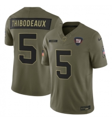 Men New York Giants 5 Kayvon Thibodeaux Olive 2025 F U S E  Salute to Service Limited Stitched Football Jersey