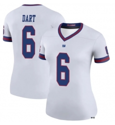 Men New York Giants 6 Jaxson Dart Blue Rush Stitched Jersey Men New York Giants 6 Jaxson Dart Blue Rush Stitched Jersey