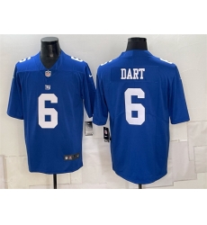 Men New York Giants  6 Jaxson Dart Blue Vapor Untouchable Limited Stitched Jersey