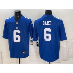 Men New York Giants  6 Jaxson Dart Blue Vapor Untouchable Limited Stitched Jersey