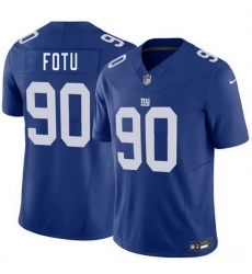 Men New York Giants  90 Leki Fotu Blue 2026 F U S E  Vapor Untouchable Limited Stitched Jersey