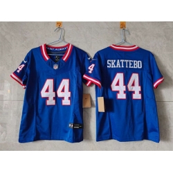 Women New York Giants 44 Cam Skattebo Blue F U S E  Throwback Stitched Jersey