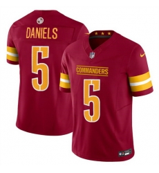 Men Washington Commanders 5 Jayden Daniels Burgundy 2024 Draft F U S E Vapor Limited Stitched Football Jersey