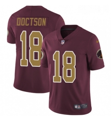 Mens Nike Washington Redskins 18 Josh Doctson Burgundy RedGold Number Alternate 80TH Anniversary Vapor Untouchable Limited Player NFL Jersey