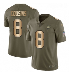 Mens Nike Washington Redskins 8 Kirk Cousins Limited OliveGold 2017 Salute to Service NFL Jersey