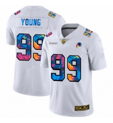 Washington Redskins 99 Chase Young Men White Nike Multi Color 2020 NFL Crucial Catch Limited NFL Jersey