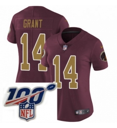 Womens Nike Washington Redskins 14 Ryan Grant Burgundy RedGold Number Alternate 80TH Anniversary Vapor Untouchable Limited Stitched 100th anniversary Neck 