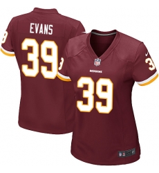 Womens Nike Washington Redskins #39 Josh Evans Red NFL Jersey