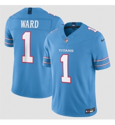 Men Tennessee Titans  1 Cameron Ward Light Blue 2026 F U S E  Vapor Limited Stitched Football Jersey