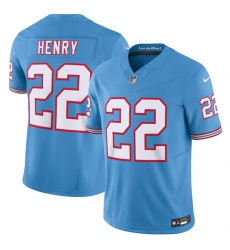 Men Tennessee Titans 22 Derrick Henry Light Blue 2023 F U S E  Vapor Limited Throwback Stitched Football Jersey