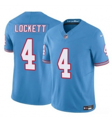 Men Tennessee Titans 4 Tyler Lockett Blue 2025 F U S E  Throwback Vapor Limited Stitched Football Jersey
