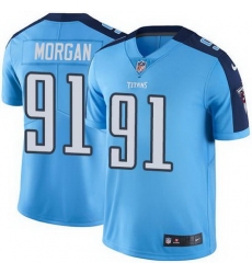 Nike Titans #91 Derrick Morgan Light Blue Mens Stitched NFL Limited Rush Jersey