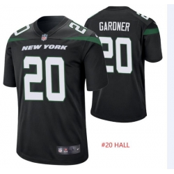 Jets #20 HALL Black Jersey