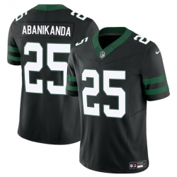 Men New York Jets 25 Israel Abanikanda Black 2023 F U S E Vapor Untouchable Limited Stitched Jersey