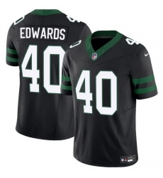 Men New York Jets 40 Donovan Edwards Black 2025 F U S E  Vapor Untouchable Limited Stitched Jersey