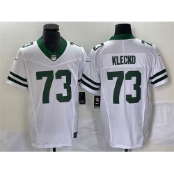 Men New York Jets 73 Joe Klecko White 2023 F U S E  Vapor Limited Throwback Stitched Football Jersey