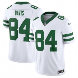 Men New York Jets 84 Corey Davis White 2023 F U S E  Vapor Limited Throwback Stitched Football Jersey